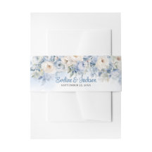 Elegante waterverf blauw en ivoor rozen eucalyptus