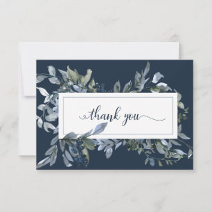 Elegante Waterverf Blauwe Bloemen Begrafenis Bedan Bedankkaart