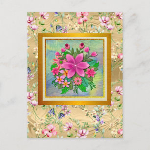 Elegante Waterverf Bloem Botanische Lente Boeket Briefkaart