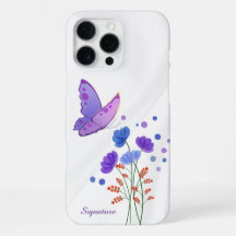 Elegante waterverf bloem vlinder telefoonhoes