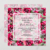 Elegante waterverf bloemachtige bruidsdouche kaart (Voorkant / Achterkant)