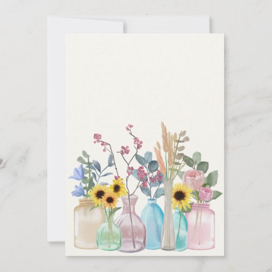 Elegante Waterverf Bloemen 75ste Verjaardagsfeest Kaart (Achterkant)