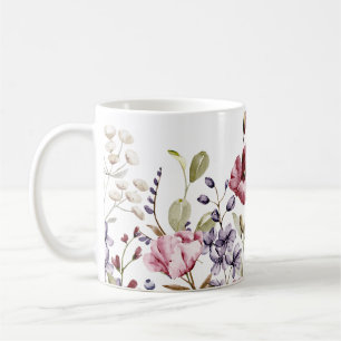 Elegante Waterverf Bloemen - Artistieke Mok