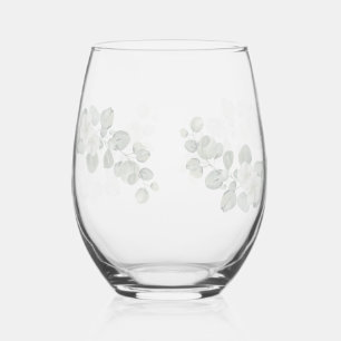 Elegante Waterverf bloemen bladeren Rustieke botan Wijnglas Zonder Voet