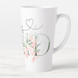 Elegante Waterverf Bloemen Bruidsmeisje Latte Mok