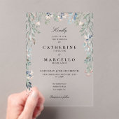 Elegante Waterverf Bloemen Bruiloft Acryl Uitnodigingen (Insitu (Draagbaar))