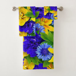 Elegante waterverf bloemen decoratieve eye-catchin bad handdoek