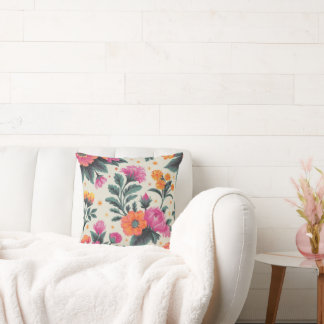 Elegante waterverf bloemen decoratieve patroonworp kussen