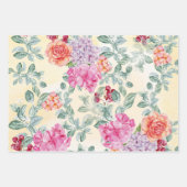 Elegante Waterverf Bloemen en bessen Assorted Inpakpapier Vel (Voorkant)