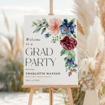 Elegante Waterverf Bloemen Graduation Party