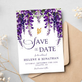 Elegante Waterverf Bloemen Lavendel Tuin bruiloft Save The Date