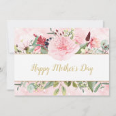 Elegante Waterverf Bloemen Moederdag Kaart (Voorkant)
