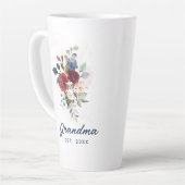 Elegante Waterverf Bloemen Oma Custom Latte Mok (Linkerhoek)