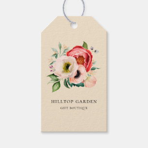 Elegante Waterverf Bloemen Prijs Labels Cadeaulabel