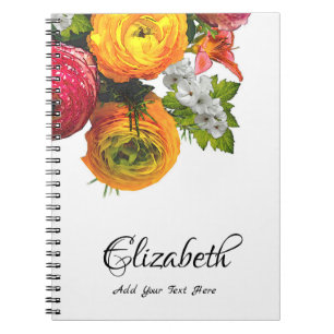 Elegante Waterverf Bloemen Rozen Bloemen Sjabloon Notitieboek