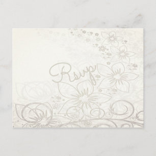 Elegante Waterverf Bloemen RSVP Huwelijksuitnodigi Briefkaart