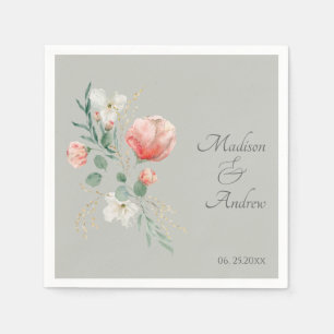 Elegante waterverf bloemen servet