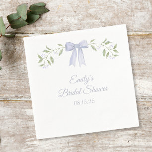 Elegante Waterverf Bloemen & Strik Chic Bruidsdouc Servet