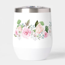 Elegante Waterverf Bloemen Waterfles