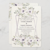 Elegante Waterverf Bloemen Zachte Lavendeluitnodig Programma (Voorkant / Achterkant)