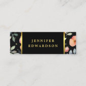 Elegante waterverf bloemenboho professional mini visitekaartje (Voorkant)