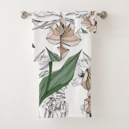 Elegante waterverf bloemendecoratie oogverblindend bad handdoek