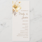 Elegante Waterverf bloemendelicate bruiloft Programma (Voorkant)