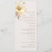 Elegante Waterverf bloemendelicate bruiloft Programma (Achterkant)