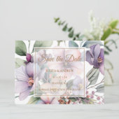 Elegante Waterverf bloemengouden bruiloft Save The Date (Staand voorkant)