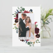 Elegante Waterverf Bloemengroen Liefde Bedankt (Staand voorkant)