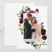 Elegante Waterverf Bloemengroen Liefde Bedankt (Voorkant / Achterkant)