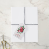 Elegante Waterverf bloemenkerst Cadeaulabel (Met Touw)