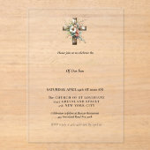 Elegante Waterverf Bloemenkruis bevestiging Acryl Uitnodigingen (Voorkant)