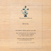 Elegante Waterverf Bloemenkruis bevestiging Acryl Uitnodigingen (Voorkant)