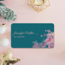 Elegante waterverf bloemenpastel donkerblauw