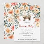 Elegante waterverf bloementuin feest uitnodiging (Voorkant / Achterkant)