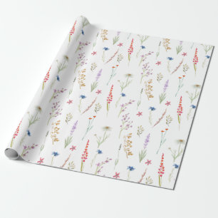 Elegante Waterverf Bloementuin Inpakpapier