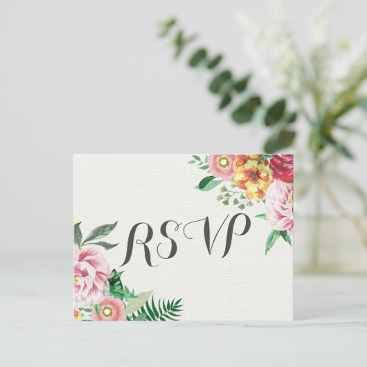 Elegante waterverf bloemige baby bruiloft RSVP Uitnodiging Briefkaart (Staand voorkant)