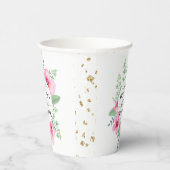 Elegante waterverf bloemige bruidsdouche papieren  bekers (Rechts)