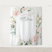 Elegante waterverf bloemige bruidsshower achtergro wandkleed (Voorkant)