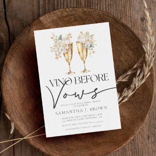 Elegante waterverf bloemige champagne bruidsdouche kaart