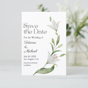 Elegante Waterverf Bloemige Saliegroene Trouwdag Save The Date