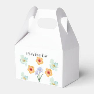 Elegante waterverf bloemige verjaardagsfeest cadea bedankdoosjes