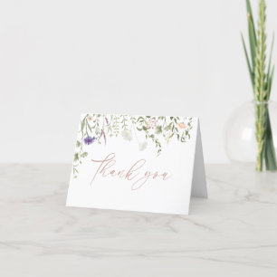 Elegante Waterverf Bloemige Wilde Bloem Bedankkaar Bedankkaart