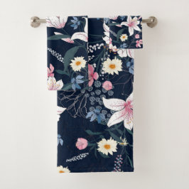 Elegante waterverf bloemrijke decoratieve opvallen bad handdoek