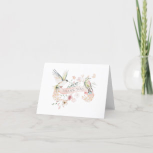 Elegante Waterverf Bloemvogels Kolibrie Bedankkaart