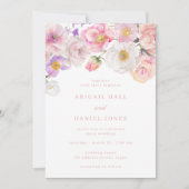 Elegante Waterverf Bloom Wedding Kaart (Voorkant)