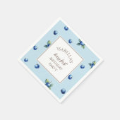 Elegante Waterverf Blue Berry Eerste Verjaardagsfe Servet (Hoek)