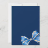 Elegante Waterverf Blue Bow Baby shower Kaart (Achterkant)