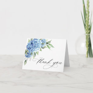Elegante Waterverf Blue Hydrangea Flowers Eenvoudi Bedankkaart